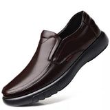 Men's Genuine Leather+Microfiber Leathe shoes 38-47 Soft Anti-slip Rubber Loafers Man Casual Leather Shoes