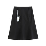 Summer new design slim black slim silhouette fishtail skirt flared skirt female medium long 3215