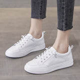 Genuine leather white shoes for women new spring popular sports sneakers toe layer cowhide versatile casual spring and autumn