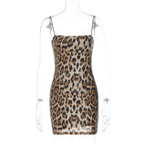 outfit inspo Sexy Hot New Fashion Leopard Print Street Style Nightclub All-Match Strap Sequin Dress Women's Clothing