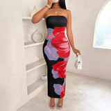 going out outfits New SheIn Women Slim off Shoulder Contrast Color Floral Print Elegant Fashion Dress