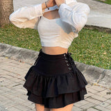 QY21034 Summer new hot girl sexy slim side waist strap skirt female fashion women's short skirt