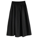 Taochuan four seasons white skirt women's medium-length high waist slim stitching casual A-line hip-covering umbrella skirt 2206