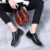 Men's Leather Shoes Business Formal Leather Shoes Men's Casual Leather Shoes Korean Style Trendy Shoes Versatile Breathable Men's Leather Shoes Men's