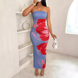 going out outfits New SheIn Women Slim off Shoulder Contrast Color Floral Print Elegant Fashion Dress