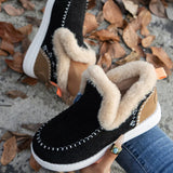 Women's Boots New Women Winter Boots Fur Shoes Women Ankle Boots Snow Botas Mujer Slip On Winter Shoes Female Flat Footwear