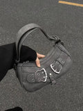 Sweet Cool Denim Grey Shoulder Bag Women Y2k Grunge Hot Girls Casual Handbag Lady Vintage Versatile Underarm Bag Autumn