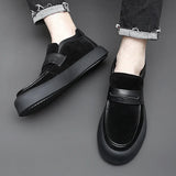 Spring Autumn New Designer Leather Loafers Male Fashion Casual New Designer Black British Platform Shoes for Men