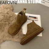 New Keep Warm Snow Boots Women Comfort Flats Heel Shoes Ladies Elegant Short Botas botines de mujer