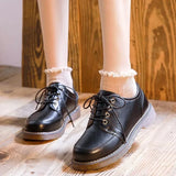 New Women Oxfords Women's Shoes Ladies Leather Female Round Toe Sewing Retro Comfortable Footwear Lolita Shoe Brown 40