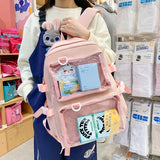 Japanese Kawaii Itabag Women New  Transparent Backpack Women Large Capacity Ita Backpack School Bags For College Student JK