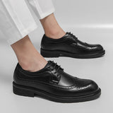 Men's Genuine Leather Shoes Classic Business Office Shoes Lace Up Low Heel Fashion Men's Casual Shoes Luxury Banquet Dress Shoes