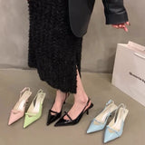 Summer New Women's Shoes Fashion Light Smooth Monochrome Pointed Women's Sandals Thin High Heels Dress Sexy High Heels