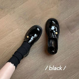 Women Low Heels Shoes Small Gold Coin Decorative Buckle Black Small Leather Shoes Outdoor Platform Loafer 2023 Female Versatile