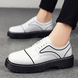 Fashion Patent Leather Casual Leather Shoes Casual Bright Mens Shoes Luxury Thick bottom Party Oxford Shoes Shiny Designer Shoes