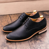 English Style Red Classic Men's Leather Casual Shoes Interview Men's Business Shoes Versatile Pointed Groom's Wedding Shoes