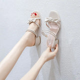 Shoes Outside Rubber Summer Open Toe Women's Slippers and Ladies Sandals with Heel Slides Off White Bow Shoe Chic Elegant B