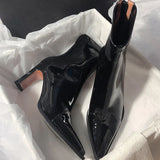 Pointed Toe Women Chelsea Boots Ankle Fashion High Heels Shoes New Brand Winter Designer 2024 Shoes Goth Walking Zapatos Mujer