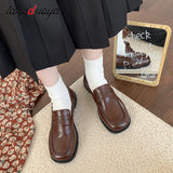 loafers Women jk Uniform Shoes Uwabaki Japanese JK Round Toe Women Girls School Students mary janes Lolita Brown Cosplay Shoes