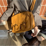 Large Capacity Brown Messenger Bag Women Vintage Soft Chic Pu Leather Handbag Female Harajuku Casual Crossbody Bags New