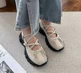 Summer Chunky Women Sports Shoes Fashion Shallow Butterfly-knot Platform Flat Shoes Ladies Casual Outdoor Mary Jane Shoes