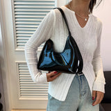 Women's Bag Patent Leather Tote Bag Versatile Fashion Shoulder Bag Satchel Hobo Bag Girl Brand Designer Zipper Small Handbags