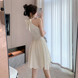 Sexy Strapless Sleeveless Casual Midi Dresses for Women Summer Elegant Holiday Beach Party Sweet Sundress Female Clothing