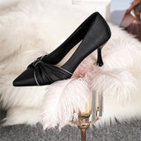 Black High-heeled Women's Slender Heel 2024 Autumn New Pointy Work Shoes Temperament Career Women's Shoes Not Tired Feet