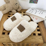 Home Cotton Slippers Couples Shoes Men Fur Cotton Women Winter Indoor Home Comfortable Warm Slides