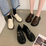 Womens Loafers Shoes Casual Female Sneakers Clogs Platform Flats British Style Oxfords Round Toe Slip-on Creepers Dress New Prep