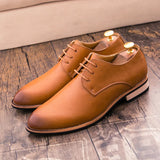 English Style Red Classic Men's Leather Casual Shoes Interview Men's Business Shoes Versatile Pointed Groom's Wedding Shoes