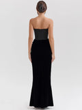 Off-shoulder Strapless Sexy Maxi Dress For Women Elegant Sleeveless Backless Bodycon Club Party Evening Long Dress