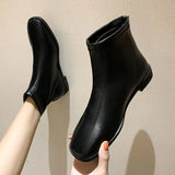 Booties Black Female Ankle Boots Flat Footwear Work Short Shoes for Women Spring on Offer Free Shipping Pu Promotion Boot