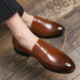 Evening Dress Men Shoes High QualityBlack New Stylish Design Slip-on Shoes Casual Formal Office Leather Shoes Luxury Career