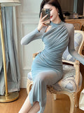 Christmas Shiny Evening Long Dresses For Women Ladies Mujer See Through Sexy Bodycon Dress Robe Vestidos Fiesta Stretchy Clothes