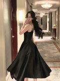 Elegant Black Princess Big Hem Long Dresses for Women Summer New Korean Sleeveless A-line Evening Wedding Party Female Clothing