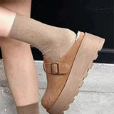 Platform Suede Women Slippers Plush Warm Mules Shoes Casual Flats Flip Flops Winter New Slingback Sandals Women Zapatos