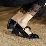 Shoes for Woman Japanese Style Lolita Women's Summer Footwear Square Heels Mary Jane Toe Black Platform High Pumps Gothic E