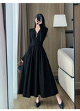 Korean Vintage White Long Sleeve Knitted Midi Dresses for Women Autumn Casual Fashion Slim Elegant Party Female Clothing