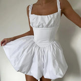 Summer One-piece Dress New Arrivals A Line Short White Dress Mini Sleeveless Party Dresses Women Clothing