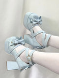 Sweet Vintage Mary Janes Shoes Women Star Buckle Lolita Kawaii Platform Shoes Female Bow-knot Cute Designer Shoes Summer