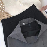 Black Gray Women Skirts A-Line Korean Style High Waist Split Mini Skirt Woman Simple Casual Office Shorts Skirts Female