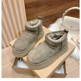 Sheepskin Wool Comprehensive Anti-skid Snow Boots Women's Mini Short Boots Warm Winter Thickened Women's Shoes Botas Mujer