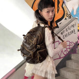 Vintage Y2k Womens Backpack Brown Original Casual Large Capacity Leather Men Travel Backpack Designer Fashion Female Bag