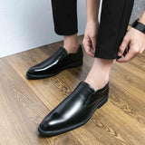 New Men's Retro Consice Leather Shoes Fashion Luxury Slip-on Loafers Male Business Shoes Light Dress Driving Shoes Monk Shoes