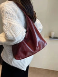 Large Capacity Red Bag For Women New Retro Texture Single Shoulder Tote Bags Fashion Versatile Casual Ladies Handbags