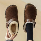 Women Slippers Winter Fur Flats Short Plush Mules Shoes New Women Platform Cotton Shoes Suede Home Flip Flops Warm Shoes