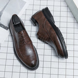 Men's Concise Oxford Business Leather Shoes Formal Dress Shoes Korea Style Office Work Shoes Brand Black Brown Plus Size 38-46