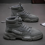 Men's Sneakers Autumn Waterproof Boots Workwear Shoes Thick Soled Plush Cold Resistant Lace Up Anti Slip Cotton Shoes