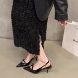 Summer New Women's Shoes Fashion Light Smooth Monochrome Pointed Women's Sandals Thin High Heels Dress Sexy High Heels